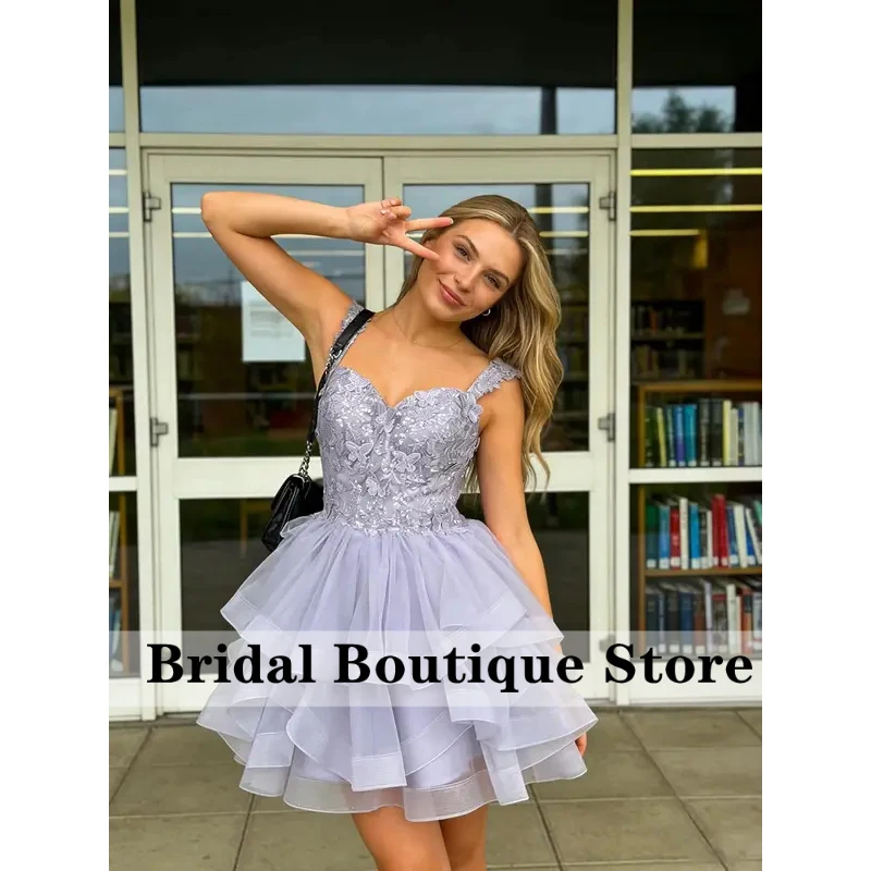 Customized Off Shoulder Tiered Tulle Homecoming Dresses for Teens 3D Butterfly Short Prom Dress Sequin Quinceanera DAMA Dress
Customized Off Shoulder Tiered Tulle Homecoming Dresses for Teens 3D Butterfly Short Prom Dress Sequin Quinceanera DAMA Dress