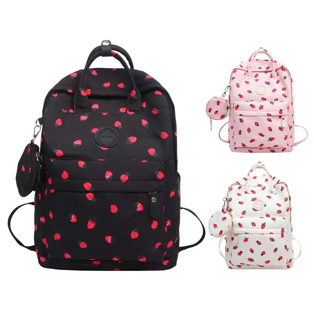Нейлоновый школьный рюкзак Клубничный рюкзак для ноутбука с портмоне Студенческая книжная сумка для девочек
Нейлоновый школьный рюкзак Клубничный рюкзак для ноутбука с портмоне Студенческая книжная сумка для девочек