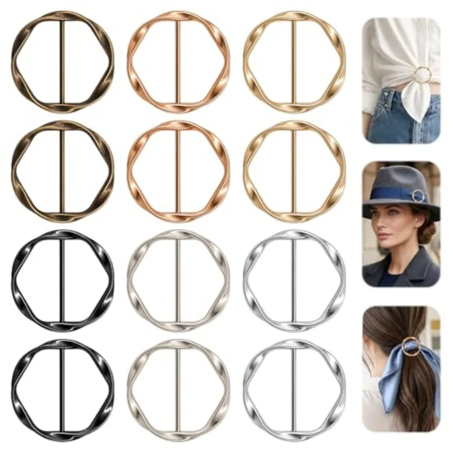 12 Pcs Shirt Clips for Women, Scarf Rings and Slides, T-Shirt Tie Rings, Clothing Cinch Clip Waist Tightener, Circle Belt Buckl
12 Pcs Shirt Clips for Women, Scarf Rings and Slides, T-Shirt Tie Rings, Clothing Cinch Clip Waist Tightener, Circle Belt Buckl