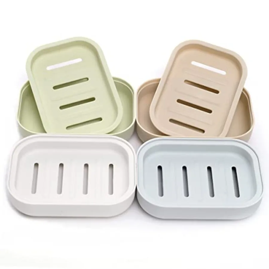 4 Pack Plastic Soap Dish, Soap Container, Double Layer Draining Soap Holder for Shower, Bathroom or Kitchen, C-0060
4 Pack Plastic Soap Dish, Soap Container, Double Layer Draining Soap Holder for Shower, Bathroom or Kitchen, C-0060