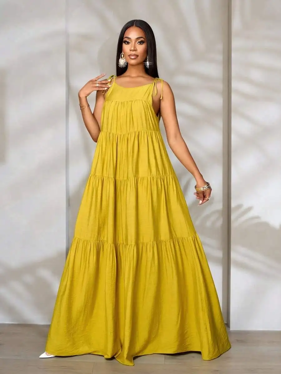 Womens Tiered Maxi Dress Sleeveless Spaghetti Strap Flowy A-Line Boho Beach Vacation Dress
Womens Tiered Maxi Dress Sleeveless Spaghetti Strap Flowy A-Line Boho Beach Vacation Dress
