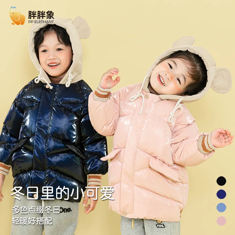 Winter Kids Hooded Padded Jacket Boys Girls Warm Thickened Shiny Leather Cotton Coat Windproof Washable Children Outerwear Cold
Winter Kids Hooded Padded Jacket Boys Girls Warm Thickened Shiny Leather Cotton Coat Windproof Washable Children Outerwear Cold