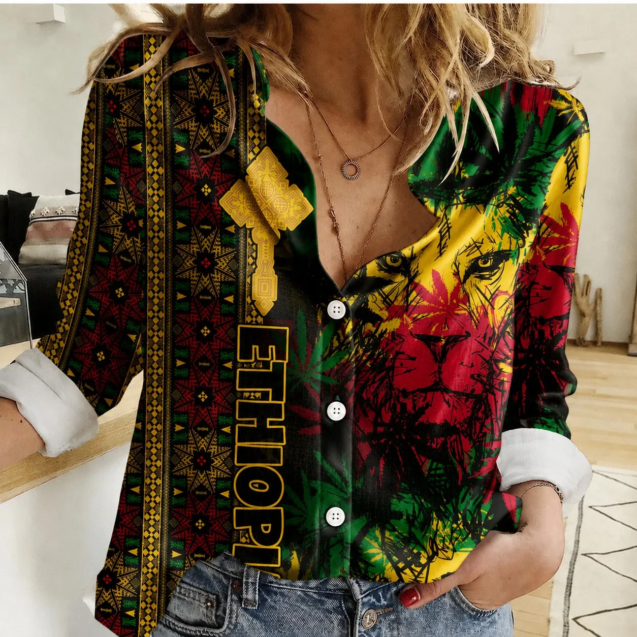New Arrival: Ethiopian Ethnic Style Print Women's Collared Cardigan Long Sleeve Top, Trendy Fashion Women's Street Style Shirt
New Arrival: Ethiopian Ethnic Style Print Women's Collared Cardigan Long Sleeve Top, Trendy Fashion Women's Street Style Shirt