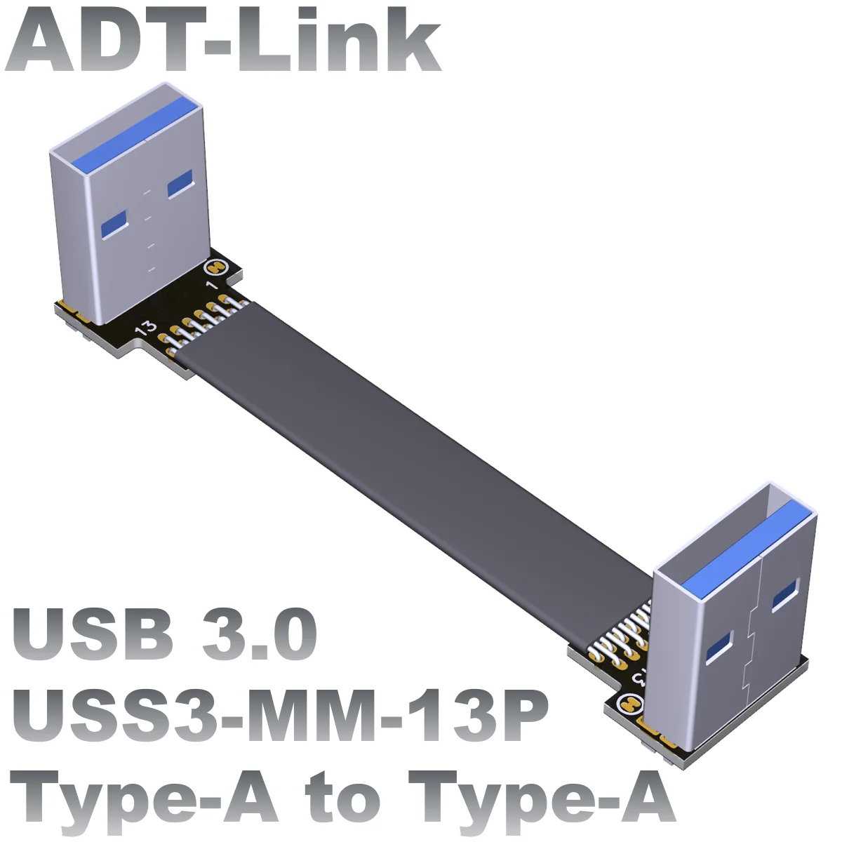 USB3.0 Public to Public Thin Flat Transfer Data Extension Cable type-A Double Angle custom ADTLINK
USB3.0 Public to Public Thin Flat Transfer Data Extension Cable type-A Double Angle custom ADTLINK