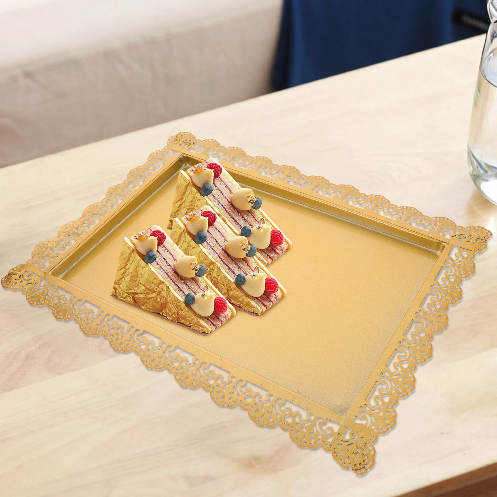 Rectangular Iron Serving Tray Snack Dish Food Organizer Decorative Tray For Wedding Home Coffee Table Fruit Dry Nut Container
Rectangular Iron Serving Tray Snack Dish Food Organizer Decorative Tray For Wedding Home Coffee Table Fruit Dry Nut Container