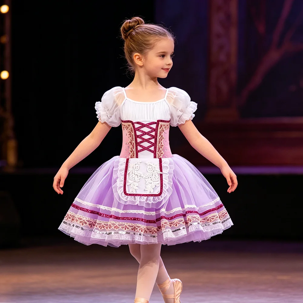 Giselle Ballet Costume Girls Elegant Ballet Dress Lace Embroidery Ballerina Party Dress Children Girl Dance Costumes
Giselle Ballet Costume Girls Elegant Ballet Dress Lace Embroidery Ballerina Party Dress Children Girl Dance Costumes