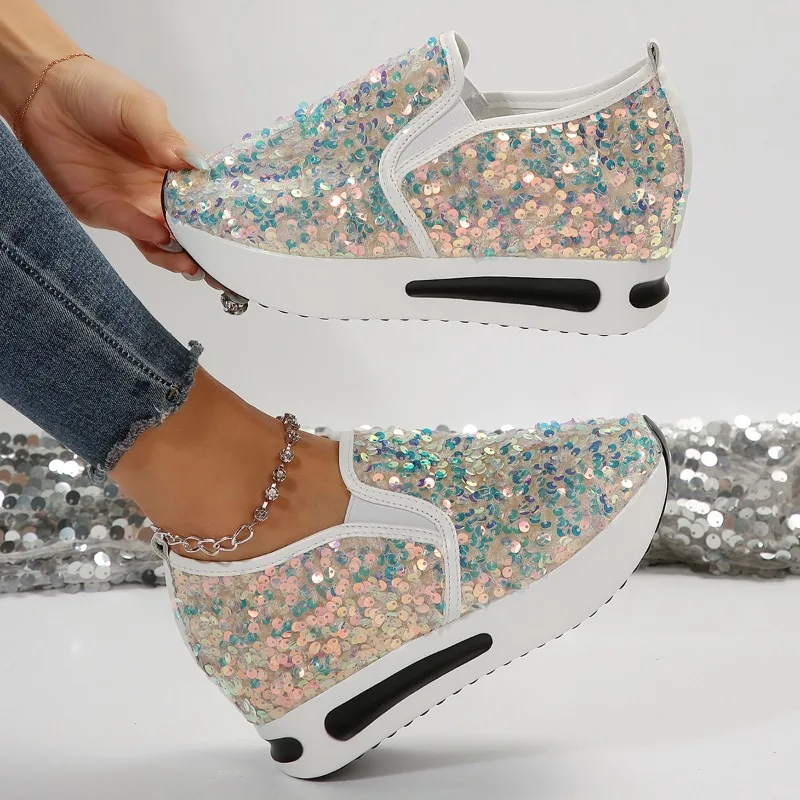 Women Sneakers Fashion Sequines Breathable Designer Shoes Comfortable Casual Loafers Lightweight Soft Soled Female Sneakers
Women Sneakers Fashion Sequines Breathable Designer Shoes Comfortable Casual Loafers Lightweight Soft Soled Female Sneakers