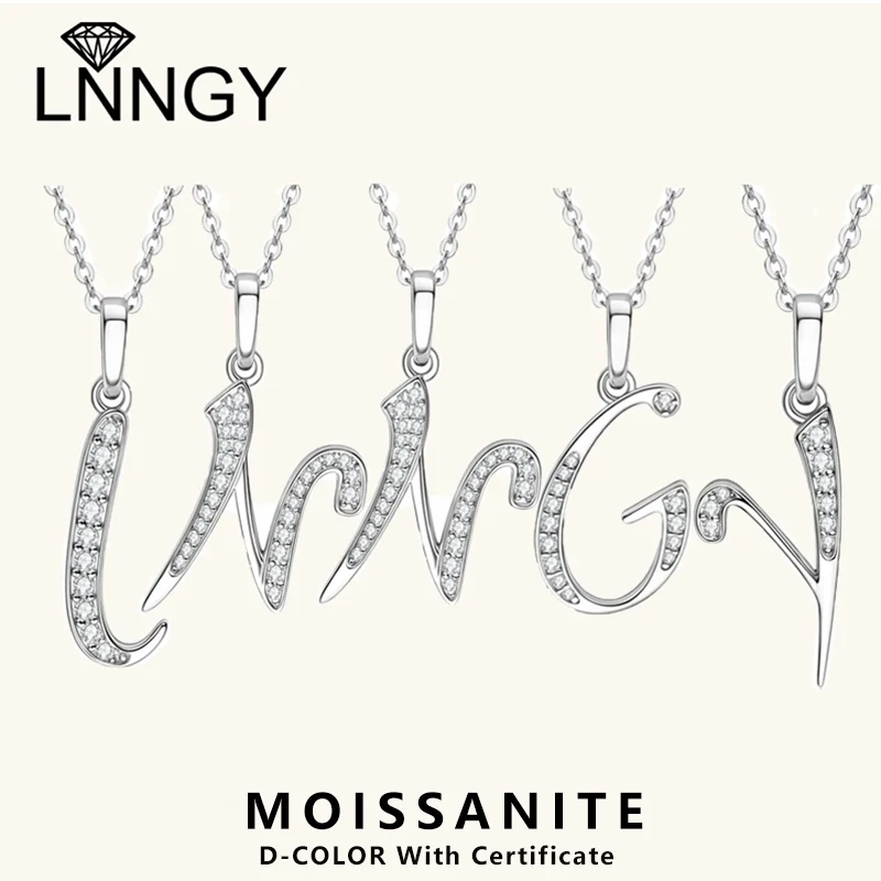 Lnngy Moissanite Necklace 925 Sterling Silver A-Z Alphabet Pendant Necklaces for Women Initial Letter Colar Prata 925 Jewelry
Lnngy Moissanite Necklace 925 Sterling Silver A-Z Alphabet Pendant Necklaces for Women Initial Letter Colar Prata 925 Jewelry