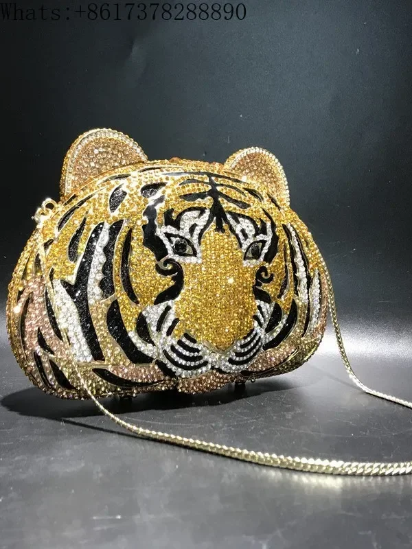 Gold Tiger Head Women's Round Rhinestone Metal Crystal Dinner Bag, Diamond Bag, Mobile Phone Bag, Women's Handbag
Gold Tiger Head Women's Round Rhinestone Metal Crystal Dinner Bag, Diamond Bag, Mobile Phone Bag, Women's Handbag