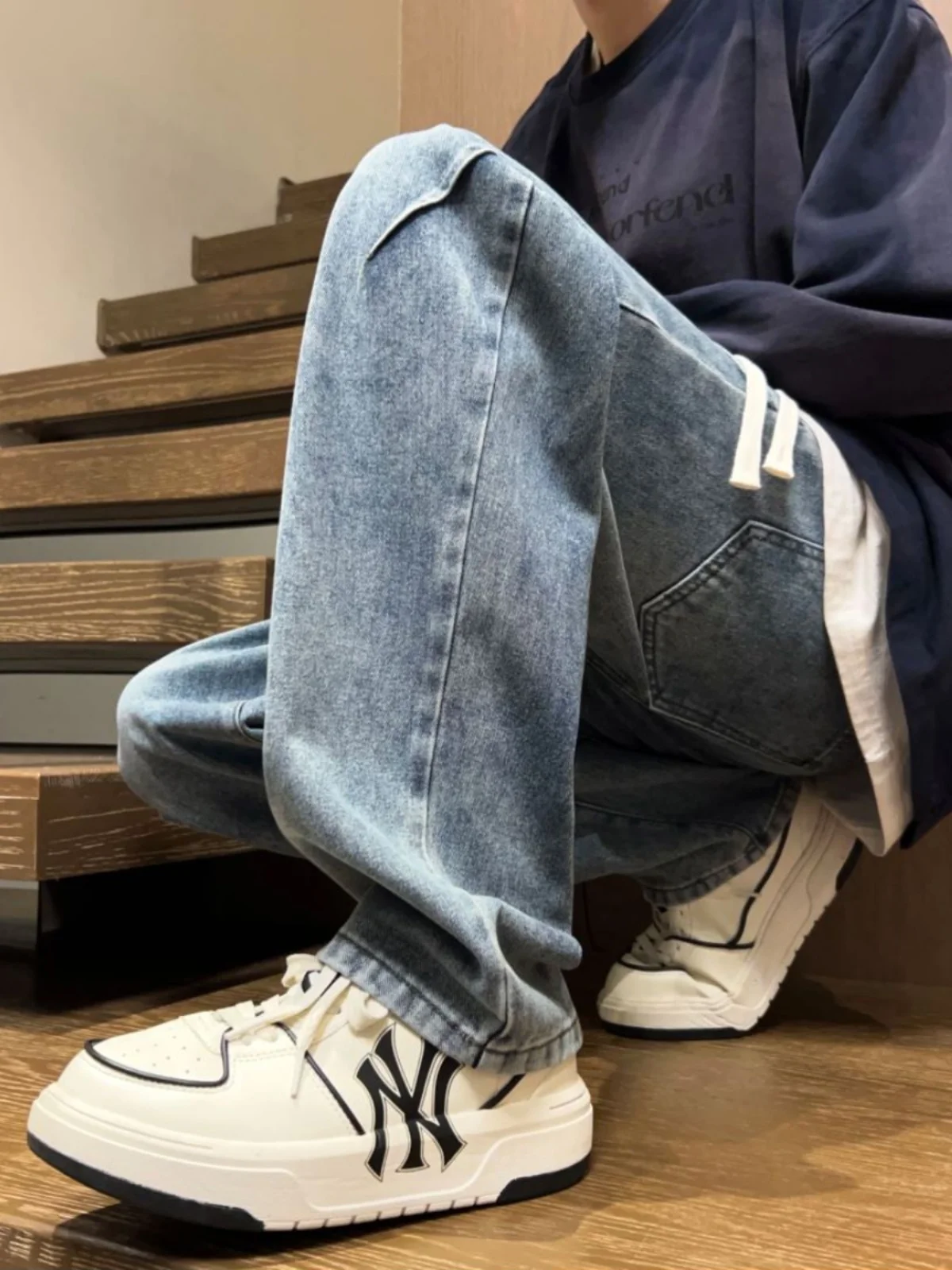 Loose Straight Leg Jeans Men's Spring Autumn Lightweight Jeans Teenagers Fashion Brand High Waist Classic Blue Jeans
Loose Straight Leg Jeans Men's Spring Autumn Lightweight Jeans Teenagers Fashion Brand High Waist Classic Blue Jeans