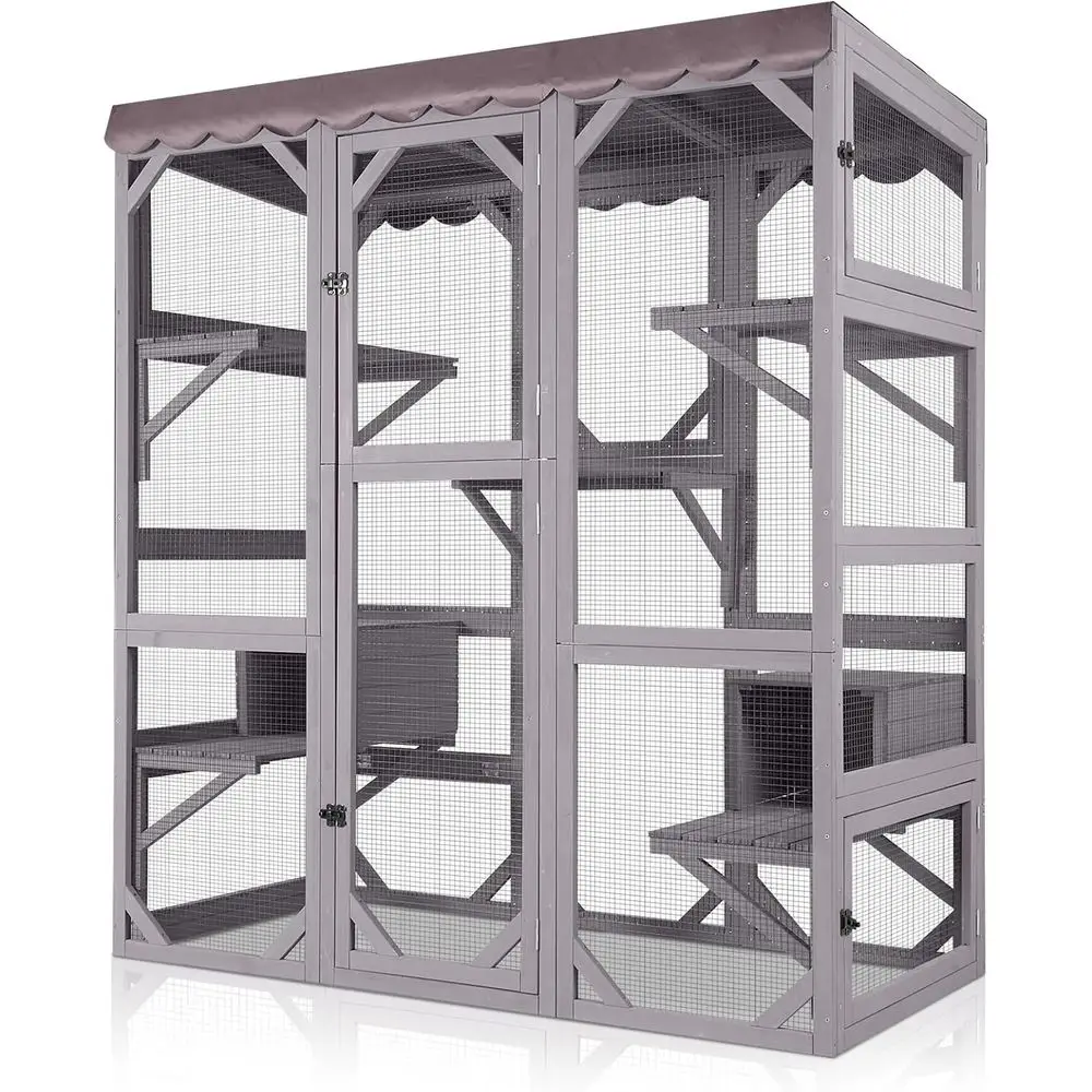 Large Cat House Outdoor Walk in Outdoor Cat Enclosure Indoor Cage Kitty Condo Playpen with Door, Platform & Small House - 62.6
Large Cat House Outdoor Walk in Outdoor Cat Enclosure Indoor Cage Kitty Condo Playpen with Door, Platform & Small House - 62.6