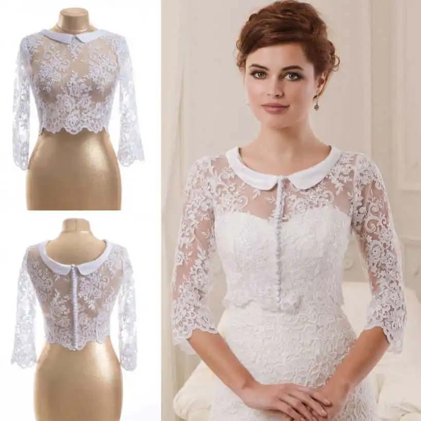 Elegant Bride Bolero Jacket Appliques Lace Long Sleeve Scoop For Bridal Dress Customized Wedding Accessories
Elegant Bride Bolero Jacket Appliques Lace Long Sleeve Scoop For Bridal Dress Customized Wedding Accessories