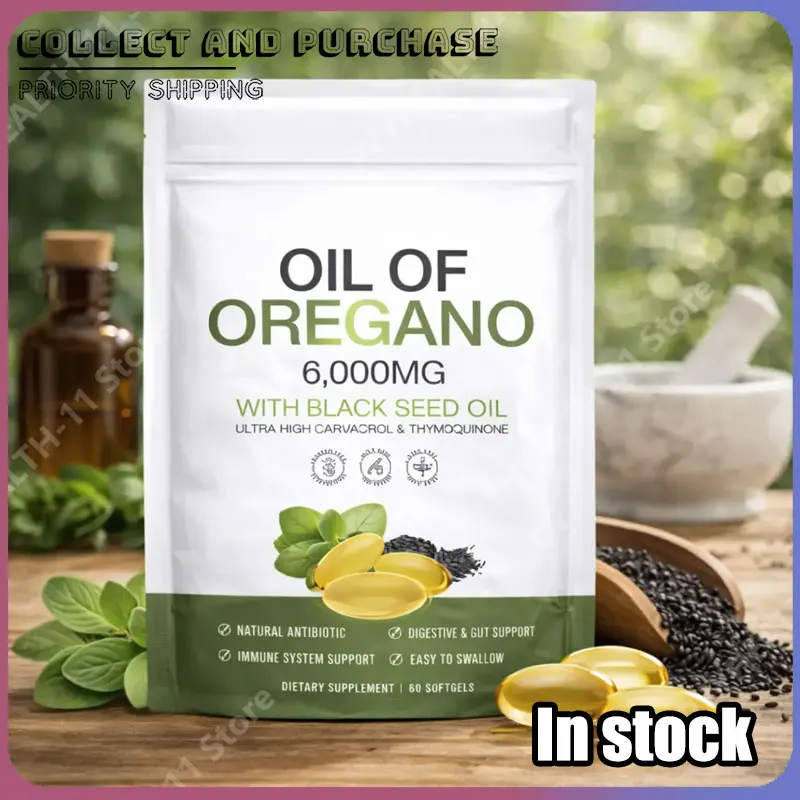 60 Softgels with Black Seed Oil Organic Oregano Oil Capsules for Immune and Digestive Support Natural Herbal Wellness Supplement
60 Softgels with Black Seed Oil Organic Oregano Oil Capsules for Immune and Digestive Support Natural Herbal Wellness Supplement
