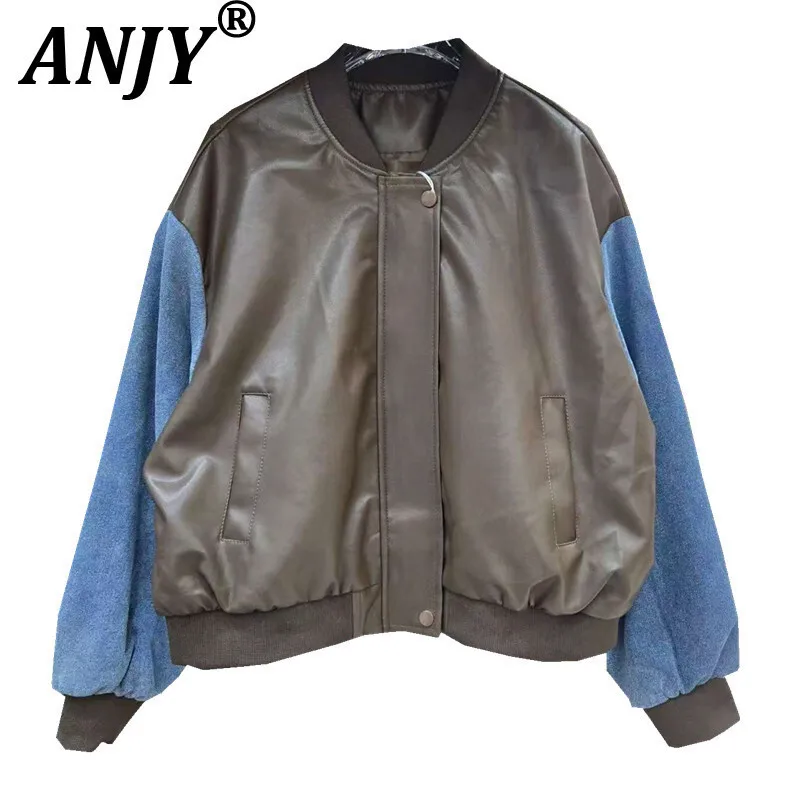 ANJY Autumn New Women Chic Jacket Denim Patchwork Contrast Color Stand Collar Zipper Punk Tide Streetwear Baseball Jacket A10167
ANJY Autumn New Women Chic Jacket Denim Patchwork Contrast Color Stand Collar Zipper Punk Tide Streetwear Baseball Jacket A10167