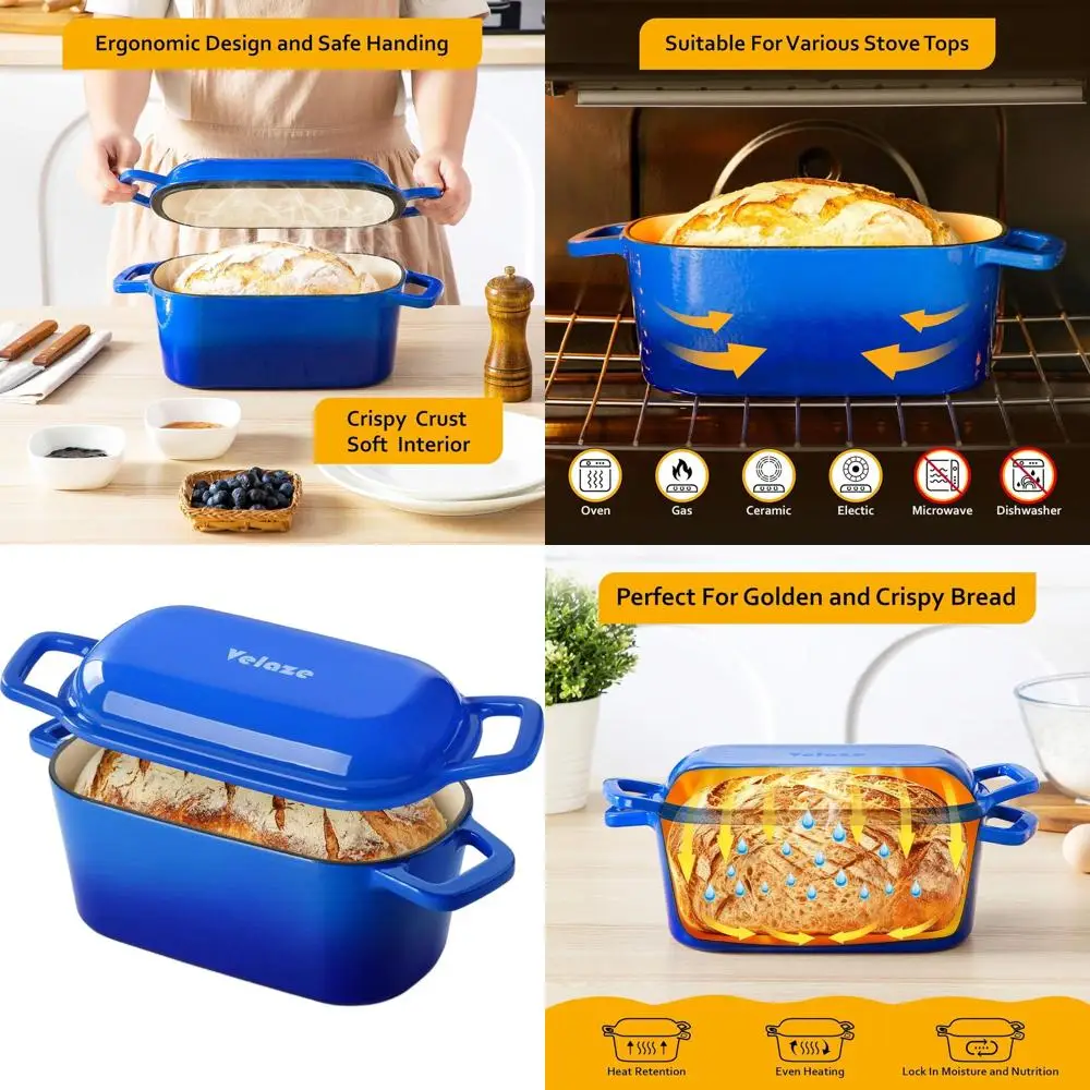 Овальная эмалированная чугунная кастрюля-духовка, 3,6 л, для выпечки хлеба, с крышкой, для использования в духовке до 500 градусов ° Идеально подходит для домашнего хлеба на закваске (
Овальная эмалированная чугунная кастрюля-духовка, 3,6 л, для выпечки хлеба, с крышкой, для использования в духовке до 500 градусов ° Идеально подходит для домашнего хлеба на закваске (