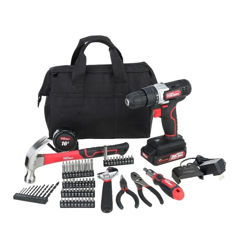 20V Max Lithium-Ion 3/8 inch Cordless Drill, 70-Piece Home Tool Set, 1.5Ah Lithium-Ion Battery & Charger, Bit Holder
20V Max Lithium-Ion 3/8 inch Cordless Drill, 70-Piece Home Tool Set, 1.5Ah Lithium-Ion Battery & Charger, Bit Holder