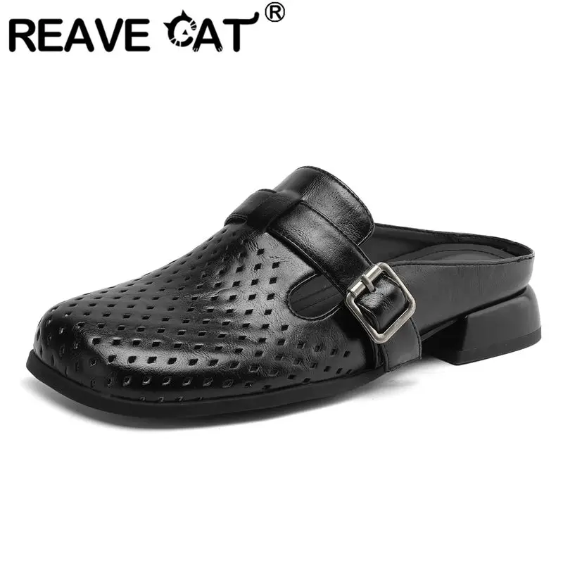 REAVE CAT Design Women Sandals Round Toe Flats Belt Buckles Breathable Slip On Mules Leisure Daily Soft Female Shoes Summer 40
REAVE CAT Design Women Sandals Round Toe Flats Belt Buckles Breathable Slip On Mules Leisure Daily Soft Female Shoes Summer 40