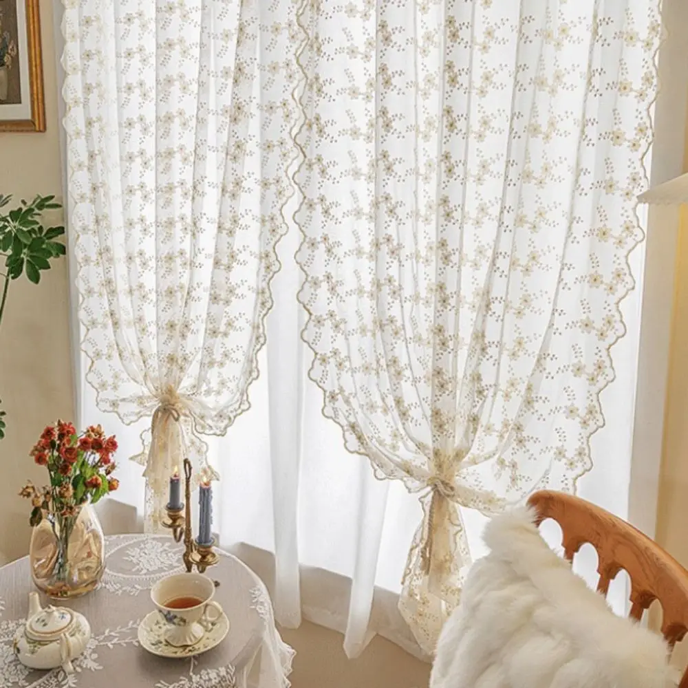 Practical Floral Embroidery French Lace Curtains Beige Pastoral Style Window Shade Vintage Tulle Sheer Curtain Living Room
Practical Floral Embroidery French Lace Curtains Beige Pastoral Style Window Shade Vintage Tulle Sheer Curtain Living Room