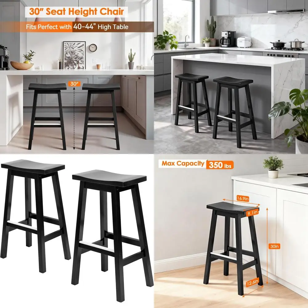 Set of 2 Industrial-Style 30 High Bar Stools with Footrests for Kitchen, Dining, and Restaurant Use
Set of 2 Industrial-Style 30 High Bar Stools with Footrests for Kitchen, Dining, and Restaurant Use