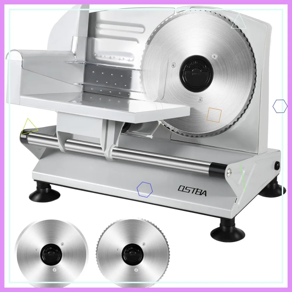 150W Electric Food Slicer with 6.7" Stainless Steel Blades, Adjustable Thickness 0-15mm for Meat, Cheese & Bread
150W Electric Food Slicer with 6.7" Stainless Steel Blades, Adjustable Thickness 0-15mm for Meat, Cheese & Bread