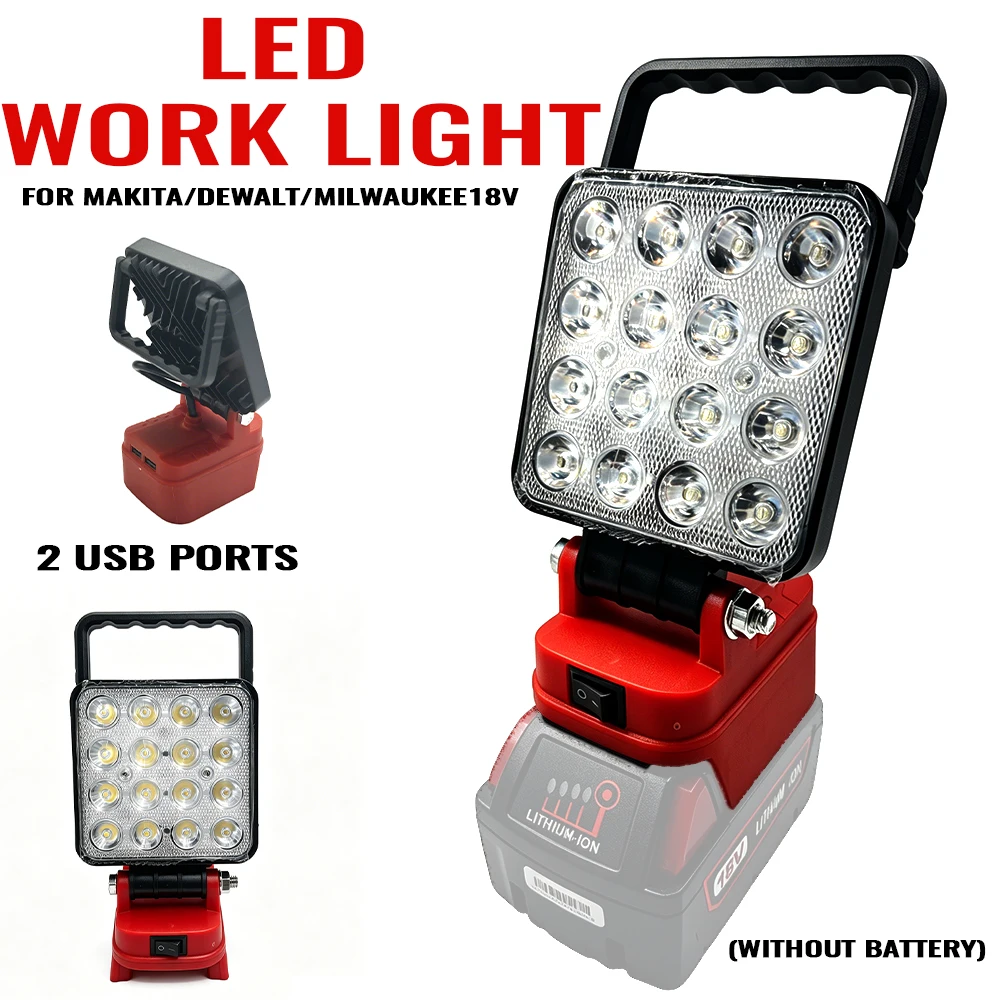 Handheld LED Work Light For Makita/Milwaukee/Dewalt 18V Lithium Battery Flashlight Flood Light For Emergency Workshop Use
Handheld LED Work Light For Makita/Milwaukee/Dewalt 18V Lithium Battery Flashlight Flood Light For Emergency Workshop Use