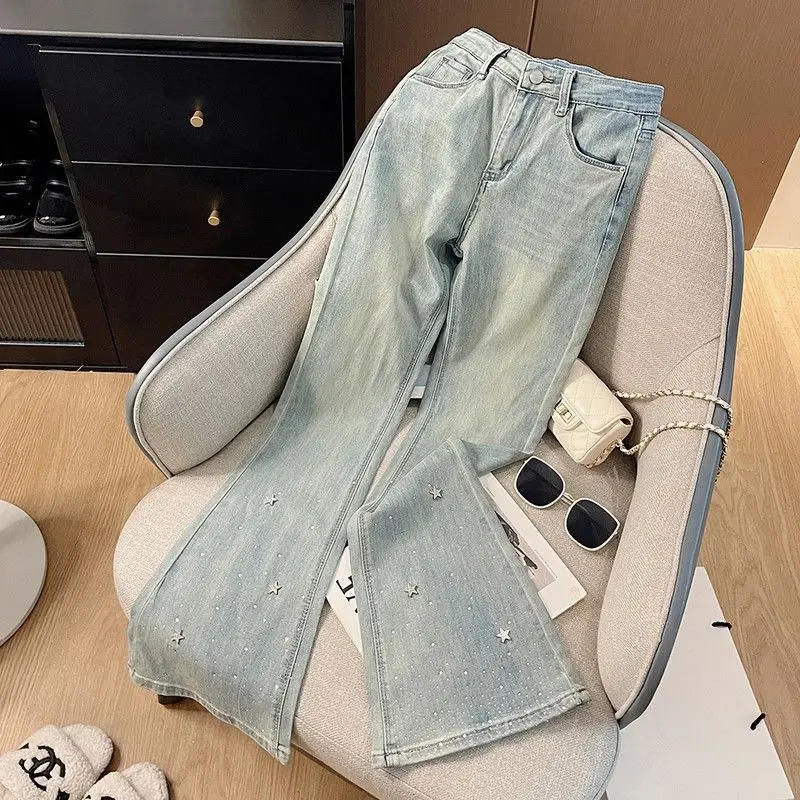 Trendy Rhinestone Flared Jeans For Women Spring New High Waist Slim Versatile Shiny Denim Pants Fashion Niche Design Pants
Trendy Rhinestone Flared Jeans For Women Spring New High Waist Slim Versatile Shiny Denim Pants Fashion Niche Design Pants