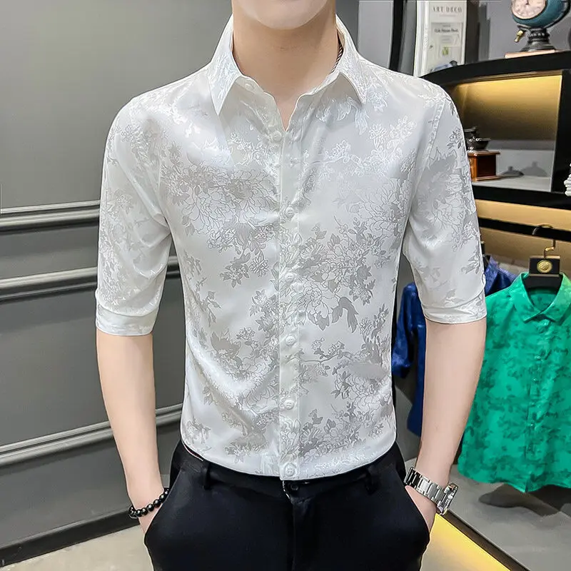 2025 Summer Men's Fashion Flower Printed Casual Short Sleeve Shirts men Oversized Streetwear Slim Fit Versatile Shirt for male
2025 Summer Men's Fashion Flower Printed Casual Short Sleeve Shirts men Oversized Streetwear Slim Fit Versatile Shirt for male