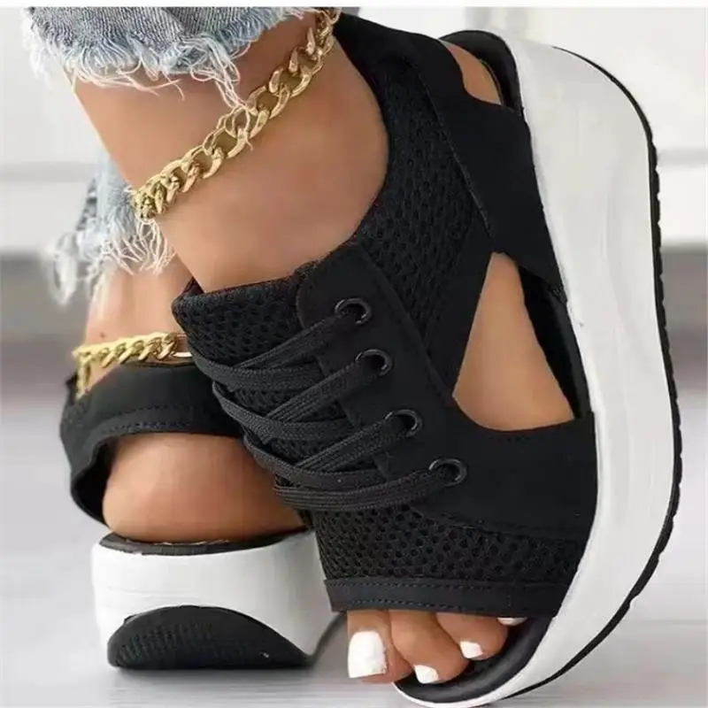Summer New Large Size Women's oes Platform Flatform Sandals Fi Mouth Tie Sandals ake Bot Thi Heel Women's Sandals
Summer New Large Size Women's oes Platform Flatform Sandals Fi Mouth Tie Sandals ake Bot Thi Heel Women's Sandals