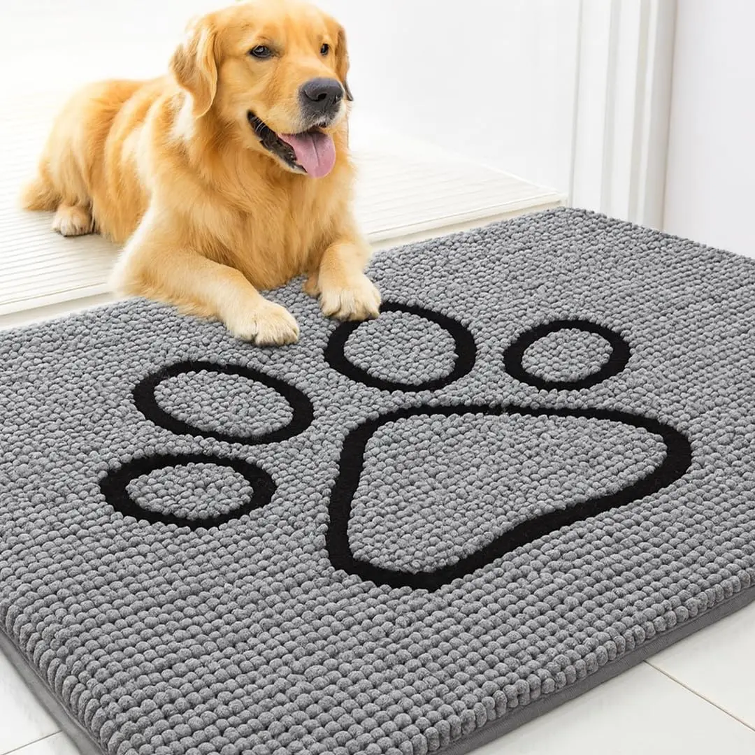 Super Absorbent Dog Door Mat, Non-Slip Microfiber Chenille, Quick-Dry, Machine Washable, Grey 19x30
Super Absorbent Dog Door Mat, Non-Slip Microfiber Chenille, Quick-Dry, Machine Washable, Grey 19x30