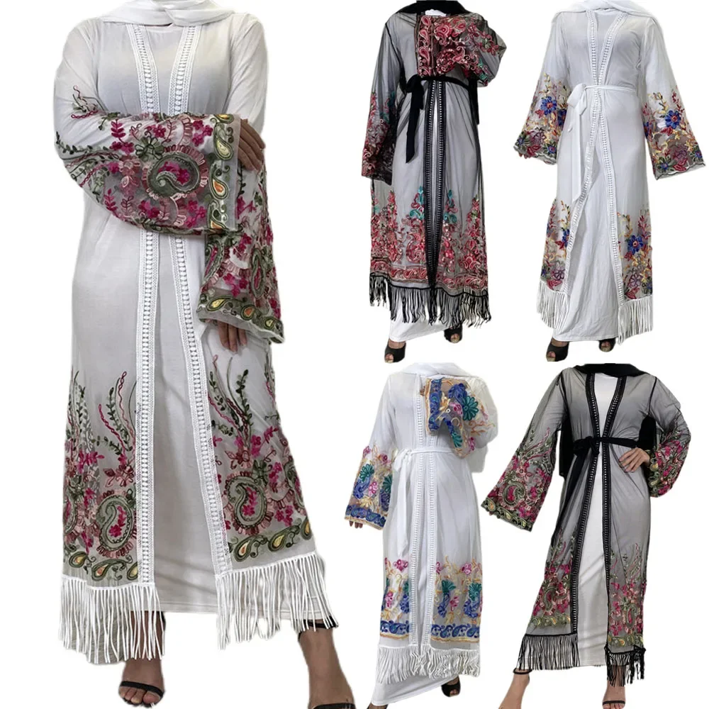 Mesh Embroidered Muslim Women Open Abaya Maxi Dress Turkey Kimono Cardigan Dubai Kaftan Robe Islamic Arab Jalabiya Eid Ramadan
Mesh Embroidered Muslim Women Open Abaya Maxi Dress Turkey Kimono Cardigan Dubai Kaftan Robe Islamic Arab Jalabiya Eid Ramadan
