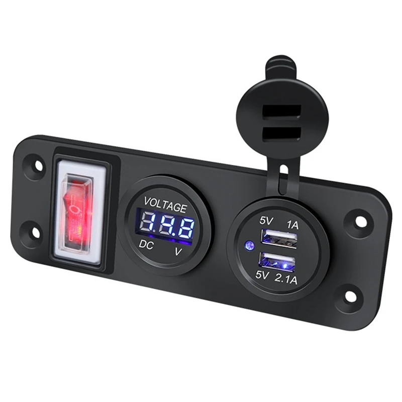 2 Hole Switch Panel + Voltmeter + Dual USB Single Lamp 3.1A 12V Charger Socket Panel Dual USB Car Socket
2 Hole Switch Panel + Voltmeter + Dual USB Single Lamp 3.1A 12V Charger Socket Panel Dual USB Car Socket