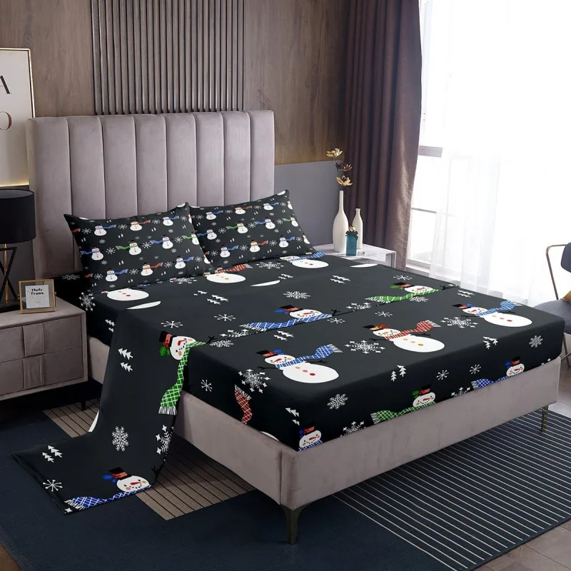 Christmas Bed Sheet Set for Children Large Snowman Boys and Girls Deep Pocket Snowflake Bedding Dark Grey
Christmas Bed Sheet Set for Children Large Snowman Boys and Girls Deep Pocket Snowflake Bedding Dark Grey