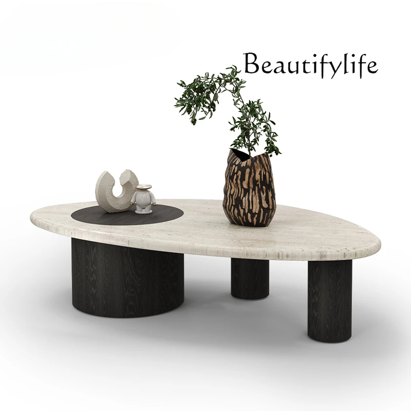 Superficie in pietra bianca naturale + legno massello di rovere/tavolino da caffè moderno in marmo ovale color crema
Superficie in pietra bianca naturale + legno massello di rovere/tavolino da caffè moderno in marmo ovale color crema