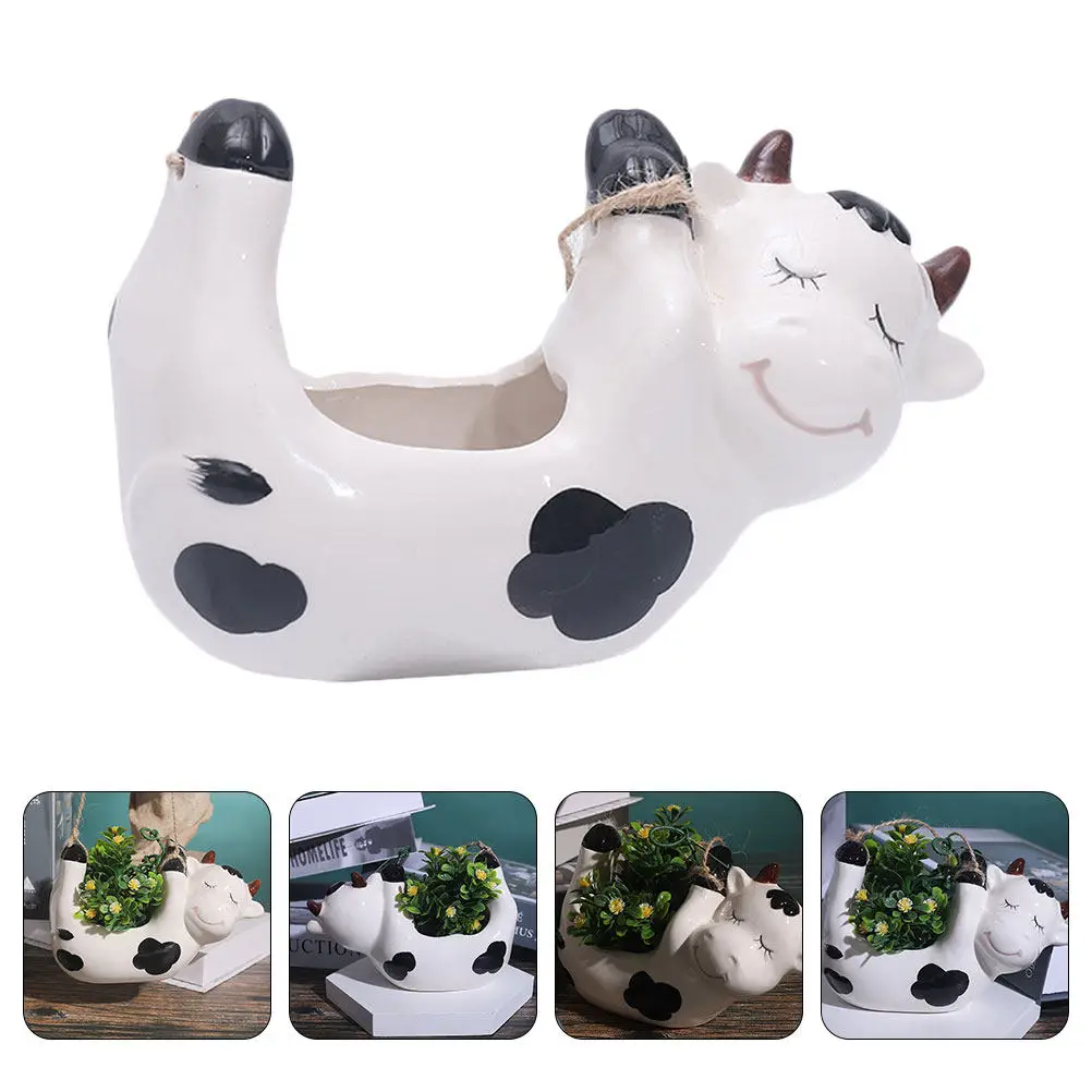 1 шт. керамический цветочный горшок в форме коровы, нестандартный контейнер для суккулентов, для декора подоконника и книжной полки
1 шт. керамический цветочный горшок в форме коровы, нестандартный контейнер для суккулентов, для декора подоконника и книжной полки