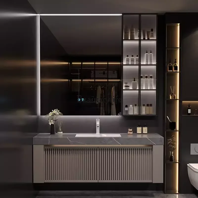 LJYModern hotel wind bathroom cabinet combined toilet wash basin cabinet washstand rock slab seamless integrated basin
LJYModern hotel wind bathroom cabinet combined toilet wash basin cabinet washstand rock slab seamless integrated basin