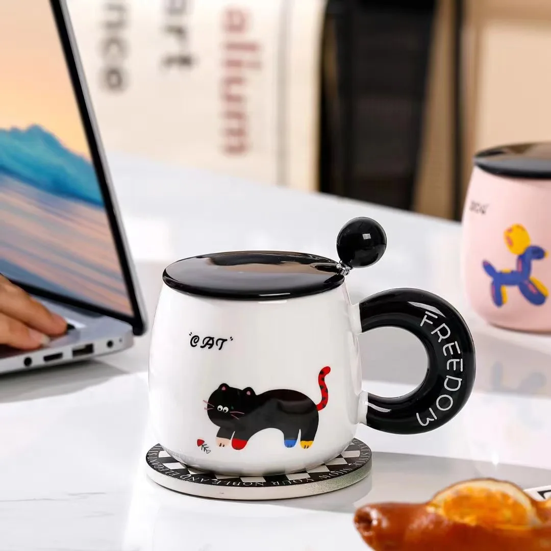 Cream Kitten Coffee Cups, 380ml Cute Cartoon Animal Kitten Puppy Mug, Little Bee Ceramic with Lid Spoon Water Cup Drinkware
Cream Kitten Coffee Cups, 380ml Cute Cartoon Animal Kitten Puppy Mug, Little Bee Ceramic with Lid Spoon Water Cup Drinkware