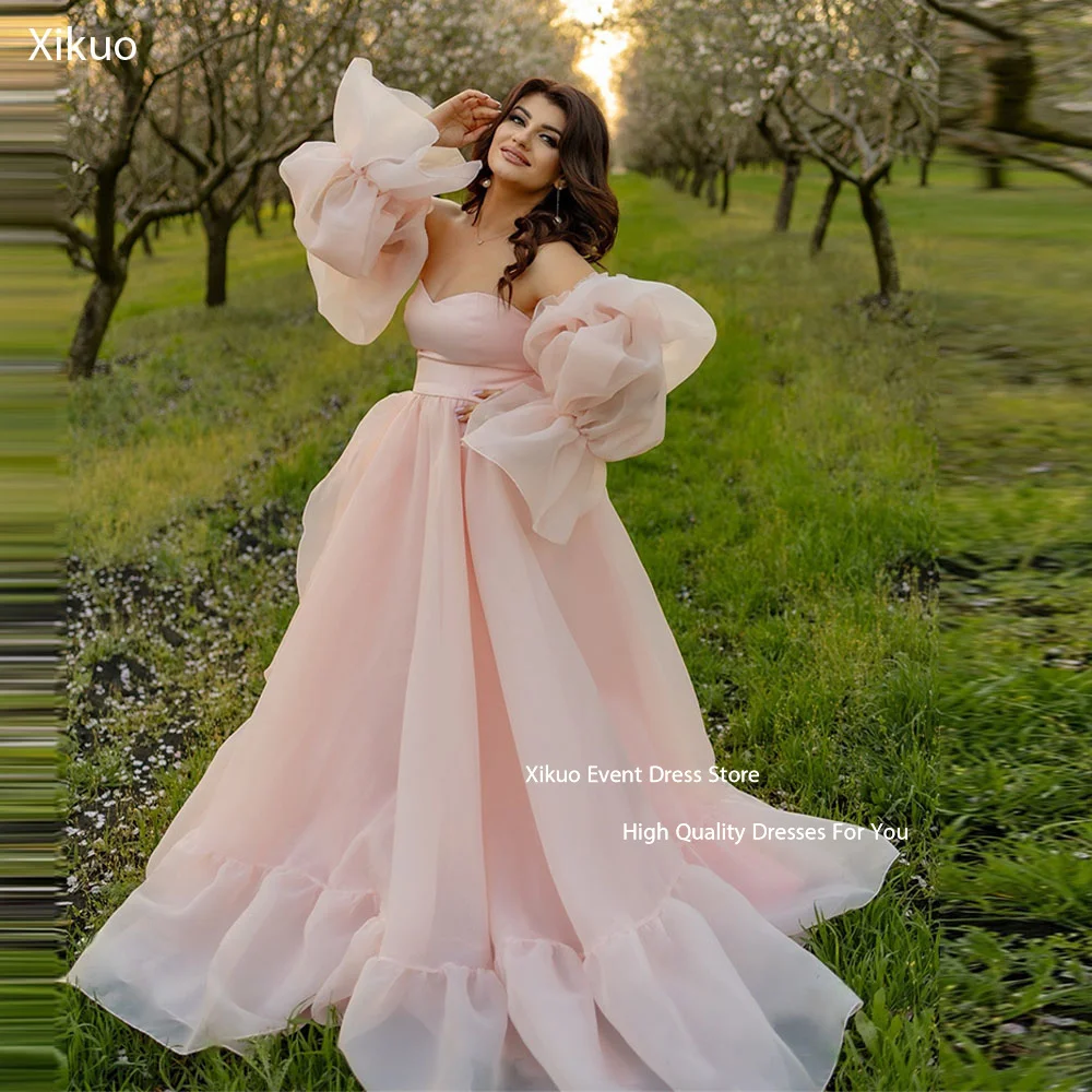 Xikuo Fairy Pink Organza Evening Dresses Off Shoulder Sweetheart Party Dresses Elegant Puff Slesses Vestidos De Festa Customized
Xikuo Fairy Pink Organza Evening Dresses Off Shoulder Sweetheart Party Dresses Elegant Puff Slesses Vestidos De Festa Customized