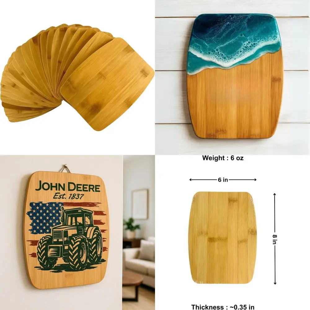 Mini Bamboo Cutting Boards Set of 24 - 8x6 Inch Thin Wood Serving Trays for Charcuterie Platters, Engraving, and Personalized Gi
Mini Bamboo Cutting Boards Set of 24 - 8x6 Inch Thin Wood Serving Trays for Charcuterie Platters, Engraving, and Personalized Gi