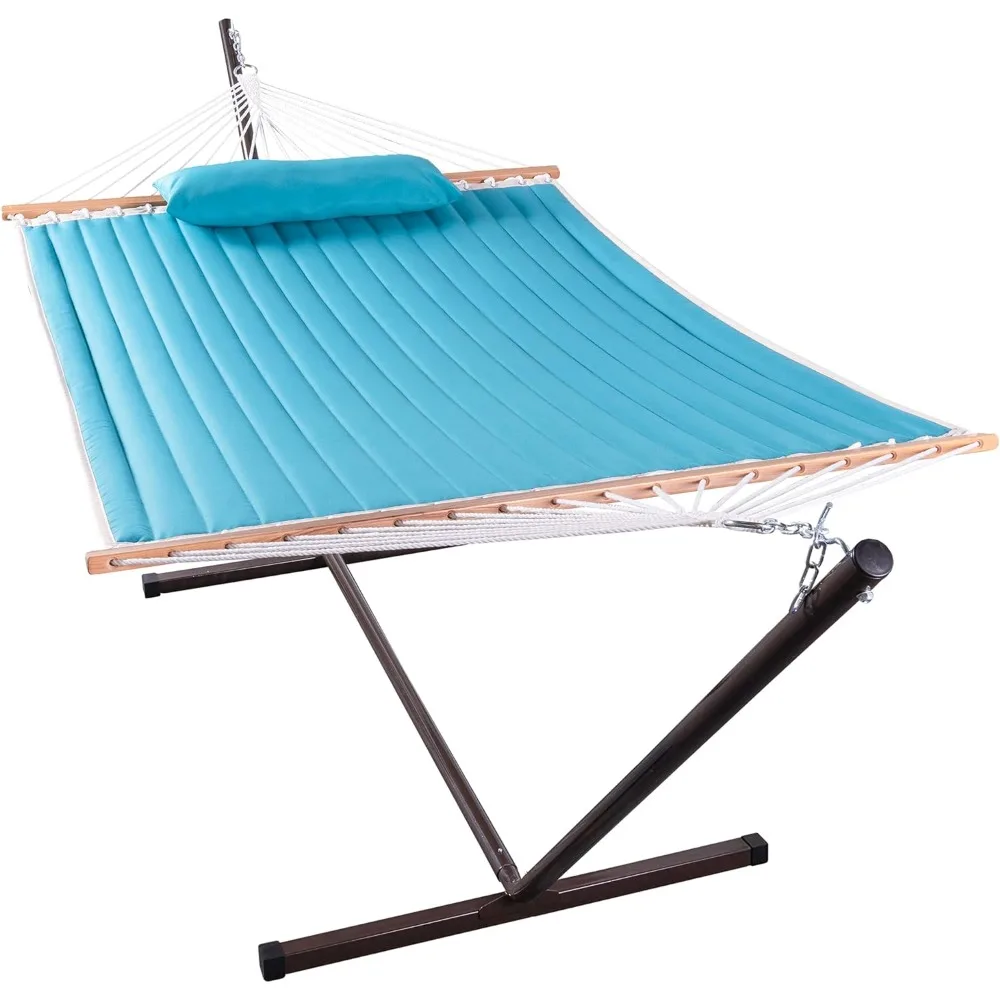 12ft Outdoor Quilted Hammock for 2 Persons Garden Furniture Pillow and Spreader Bar Comes With Heavy Duty Stand Poolside Gardens
12ft Outdoor Quilted Hammock for 2 Persons Garden Furniture Pillow and Spreader Bar Comes With Heavy Duty Stand Poolside Gardens