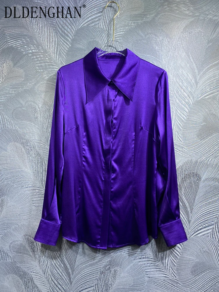 DLDENGHAN Summer Silk Shirt Women's Turn-down Collar Long Sleeve Single Breasted Office Lady Shirt Fashion Designer New
DLDENGHAN Summer Silk Shirt Women's Turn-down Collar Long Sleeve Single Breasted Office Lady Shirt Fashion Designer New