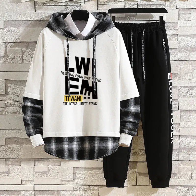 2023 new fake two pieces sport suits mens hoodie pants 2 piece matching sets outfit clothes for men tracksuit sweatshirts 1451
2023 new fake two pieces sport suits mens hoodie pants 2 piece matching sets outfit clothes for men tracksuit sweatshirts 1451
