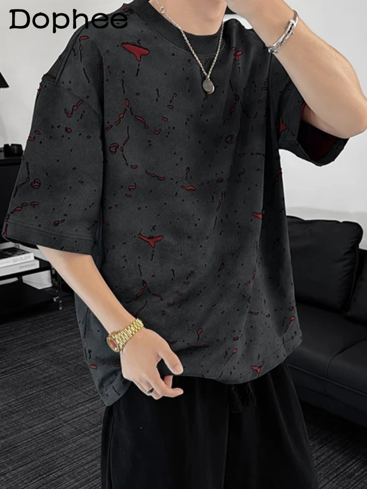 Men's 2025 Spring Summer New Trendy Tees Male Personalized Hole Design Round Neck T-shirts Loose Casual Versatile Fashion Tops
Men's 2025 Spring Summer New Trendy Tees Male Personalized Hole Design Round Neck T-shirts Loose Casual Versatile Fashion Tops