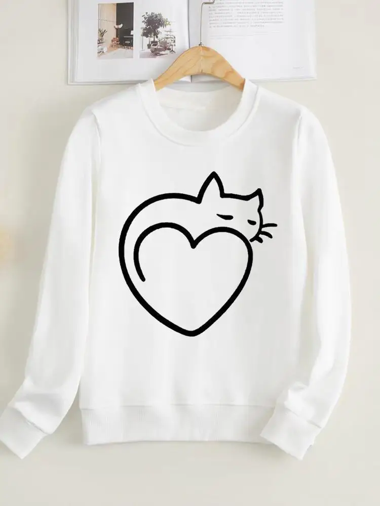 Fashion Pullovers Print Long Sleeve Clothes Clothing Women Cat Love Heart Trend Cute Sweet Fleece Female Graphic Sweatshirts
Fashion Pullovers Print Long Sleeve Clothes Clothing Women Cat Love Heart Trend Cute Sweet Fleece Female Graphic Sweatshirts