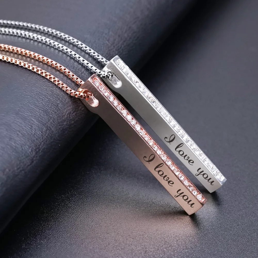 Customized Crystal Pendant Name Necklace for Women 3D Bar Necklaces & Pendants Personalized Love Gift
Customized Crystal Pendant Name Necklace for Women 3D Bar Necklaces & Pendants Personalized Love Gift