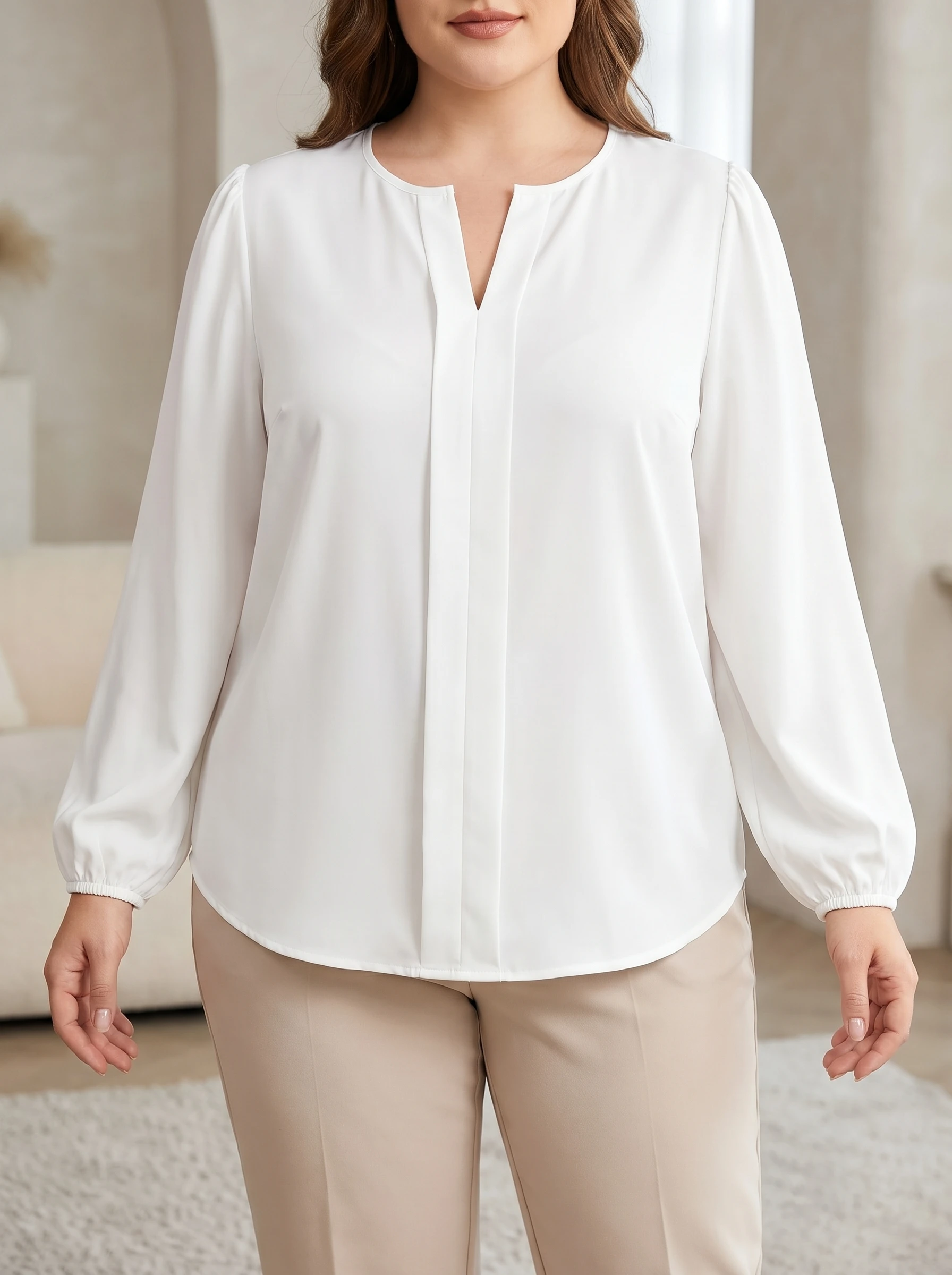 Gadinus Plus Size Women V Neck Lantern Sleeve Loose Fit Blouse Casual Long Sleeve Tunic Top
Gadinus Plus Size Women V Neck Lantern Sleeve Loose Fit Blouse Casual Long Sleeve Tunic Top