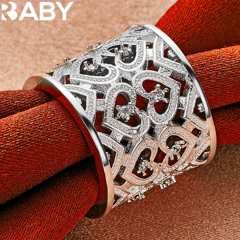 URBABY 925 Sterling Silver Hollow Heart Zircon Rings For Women Men Engagement Wedding Ring Fashion Party Jewelry Accessories
URBABY 925 Sterling Silver Hollow Heart Zircon Rings For Women Men Engagement Wedding Ring Fashion Party Jewelry Accessories