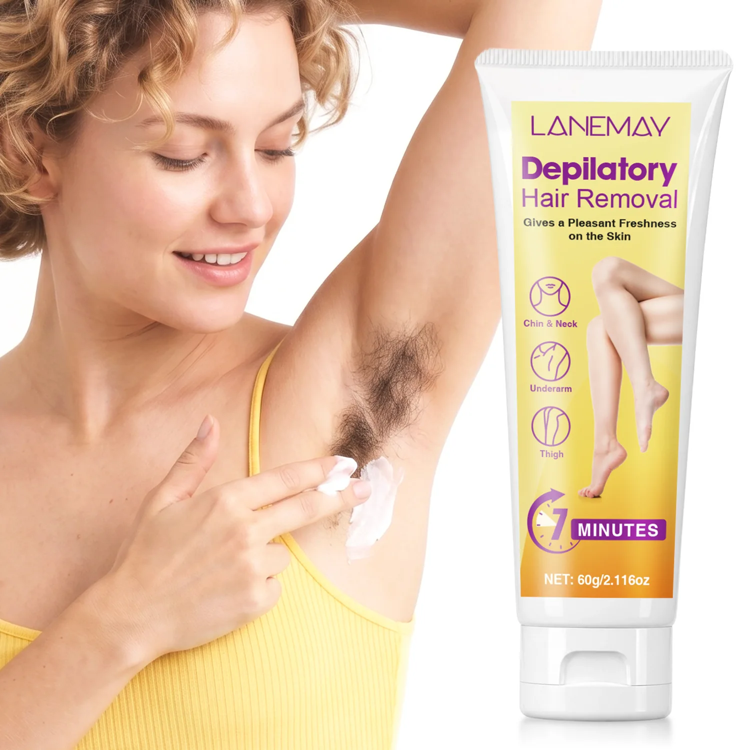 LANEMAY Depilatory Hair Removal Cream – 60g. 7-Minute gentle formula for chin, neck, underarm, thigh, arms & bikini area. Calmin
LANEMAY Depilatory Hair Removal Cream – 60g. 7-Minute gentle formula for chin, neck, underarm, thigh, arms & bikini area. Calmin