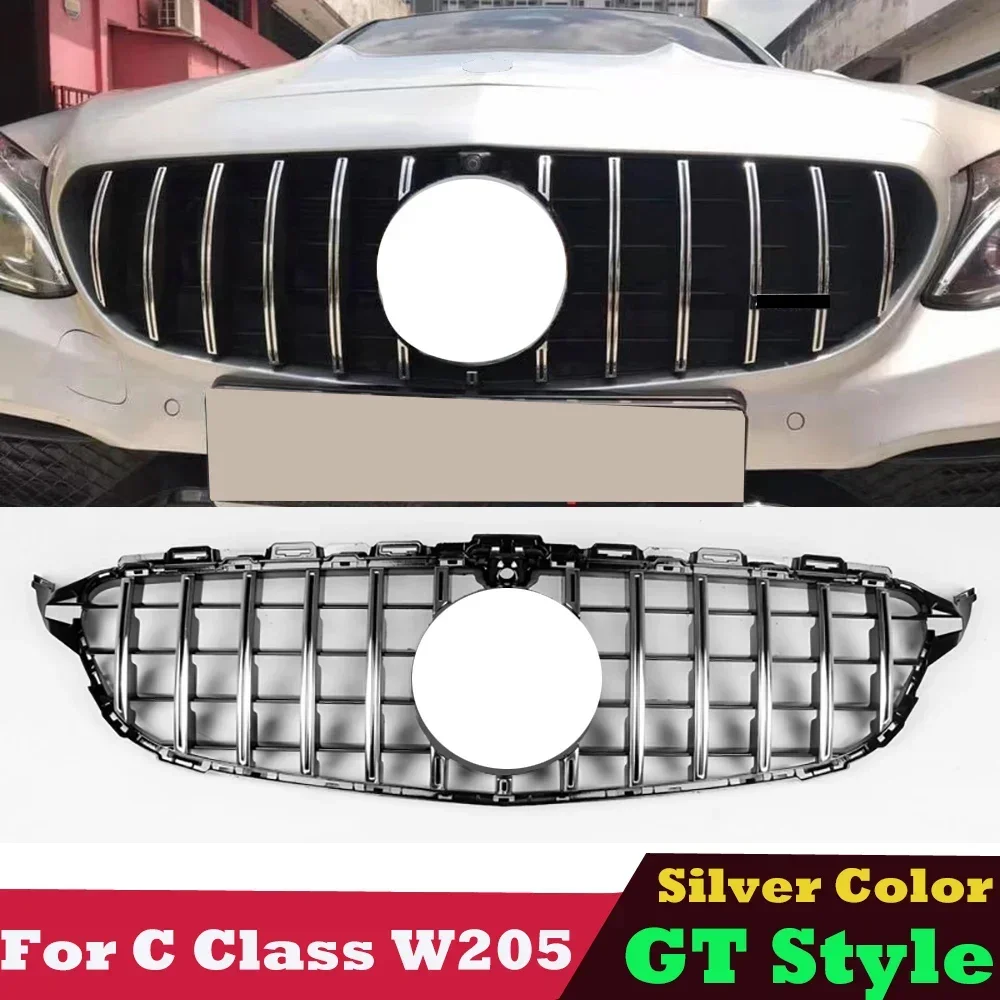 2015-2018 GTR Стильная передняя решетка для Mercedes Benz C Class W205 C350e C400 C300 Серебристая с камерой
2015-2018 GTR Стильная передняя решетка для Mercedes Benz C Class W205 C350e C400 C300 Серебристая с камерой