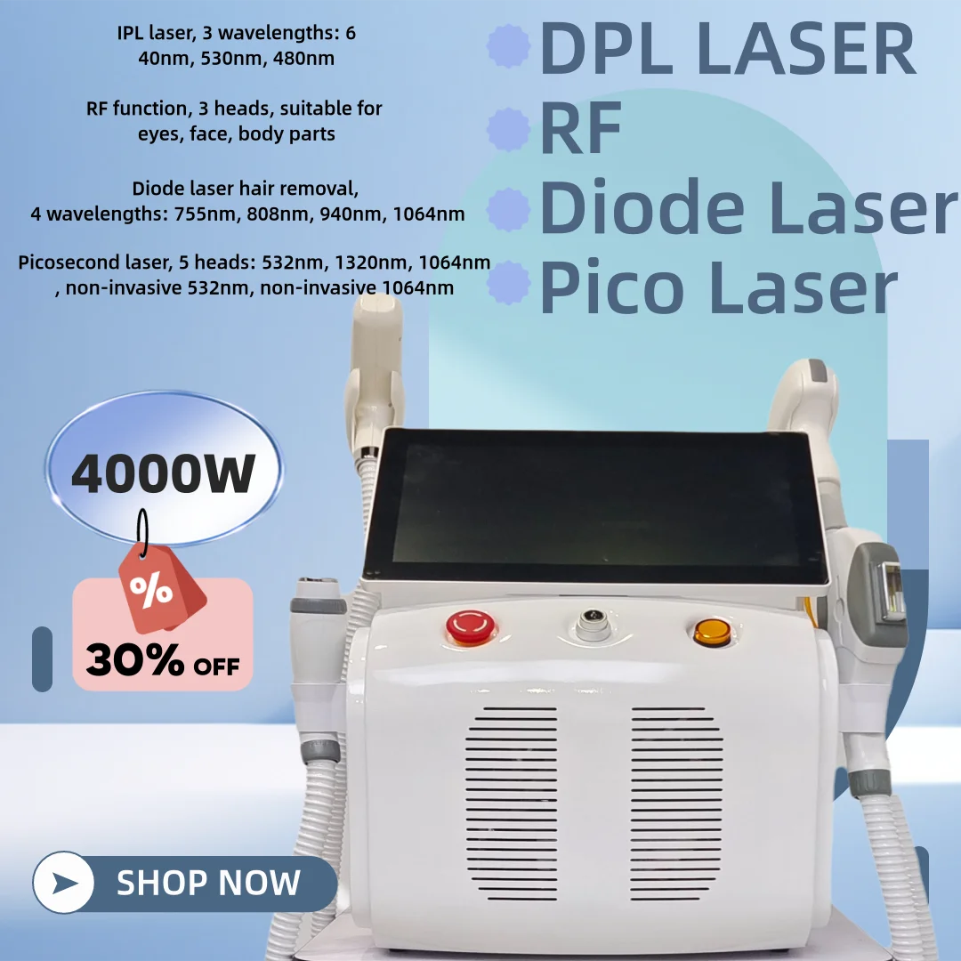 2025 Newest 4 in 1 Diode Laser Hair Removal Device 4 Wavelengths 4000W Painless Permanent NDYAG IPLRF Professional Salon Equipme
2025 Newest 4 in 1 Diode Laser Hair Removal Device 4 Wavelengths 4000W Painless Permanent NDYAG IPLRF Professional Salon Equipme