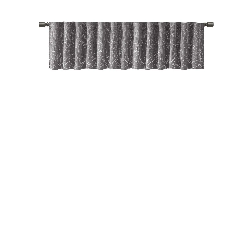 Faux Silk Embroidered Window Valance Grey 50x18" blackout curtains drapes in living room
Faux Silk Embroidered Window Valance Grey 50x18" blackout curtains drapes in living room